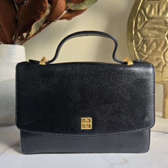 Givenchy Handbags - Vintage Givenchy Black Leather Top Handle Crossbody Bag GUC